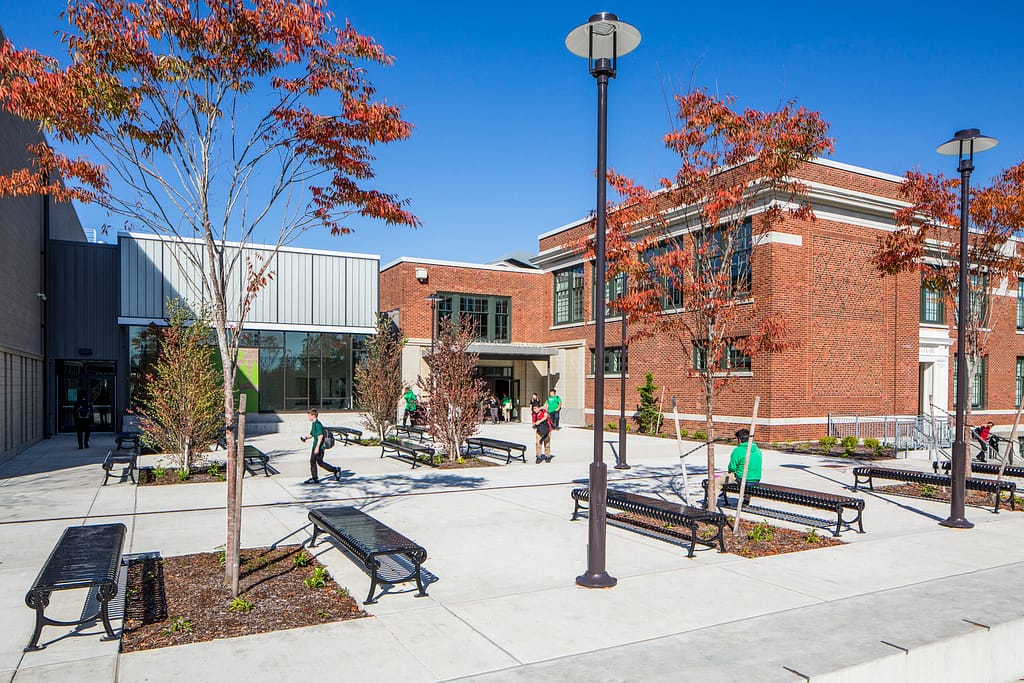 Stewart MS S130065 02 C130065 03 N35 Activated Plaza View Toward Bldgs Students
